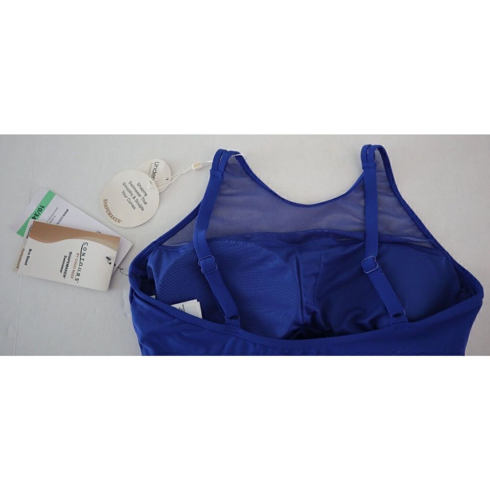 Coco Reef T32110 433 Sz 10/34C Cobalt Blue Tummy-Control Contrast One-Piece $134 - Picture 5 of 6